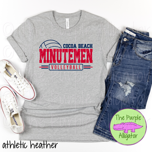 Cocoa Beach Minutemen Volleyball SC13 Mascot School Spirit - CHOOSE YOUR DESIGN COLORS (d2f TPA)