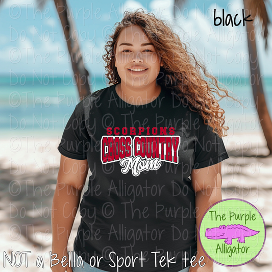 Scorpions Cross Country Mom SC13 Mascot School Spirit Wear Team Gear - CHOOSE YOUR DESIGN COLORS - 0625 (d2f TPA)