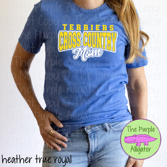 Terriers Cross Country Mom SC13 Mascot School Spirit Wear Team Gear - CHOOSE YOUR DESIGN COLORS - 0625 (d2f TPA)