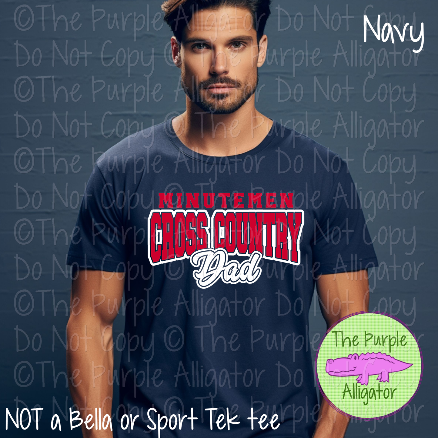 Minutemen Cross Country Dad SC14 Mascot School Spirit Wear Team Gear - CHOOSE YOUR DESIGN COLORS - 0625 (d2f TPA)