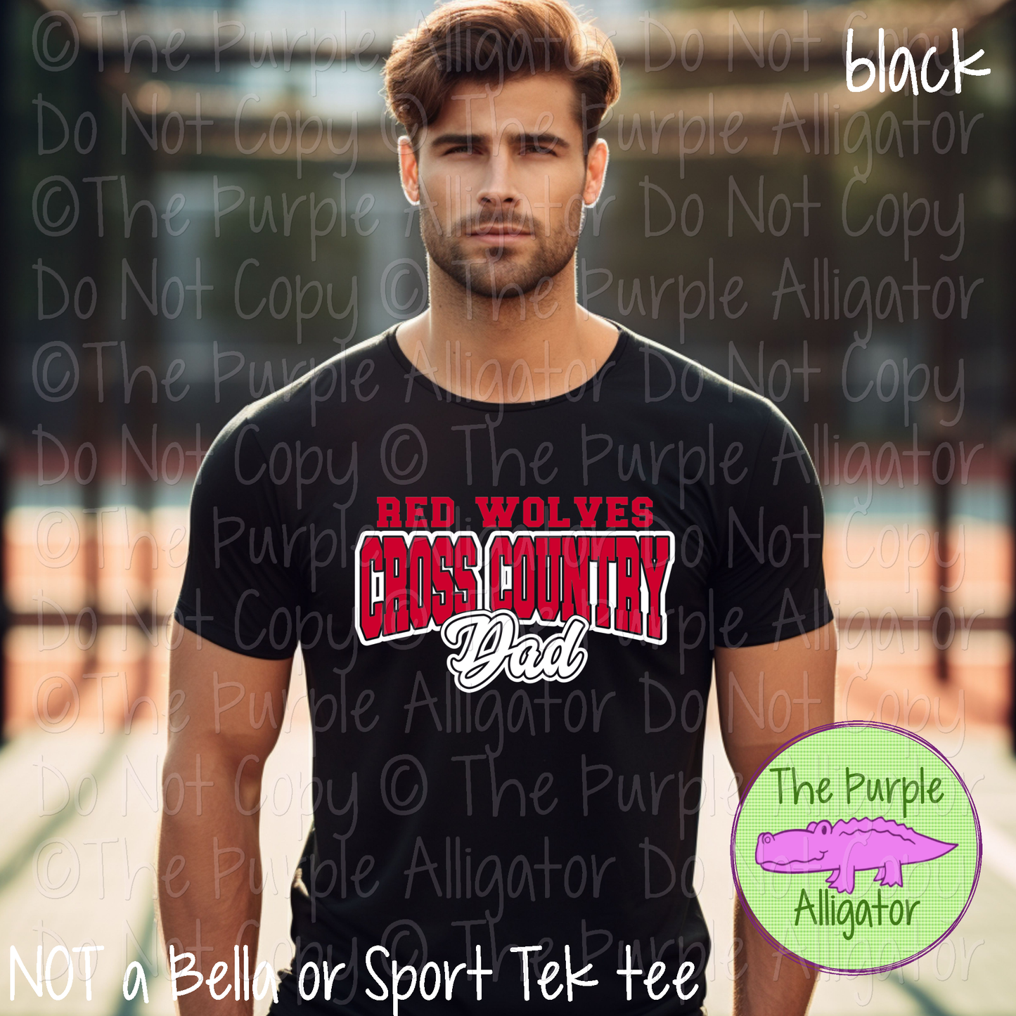 Red Wolves Cross Country Dad SC14 Mascot School Spirit Wear Team Gear - CHOOSE YOUR DESIGN COLORS - 0625 (d2f TPA)