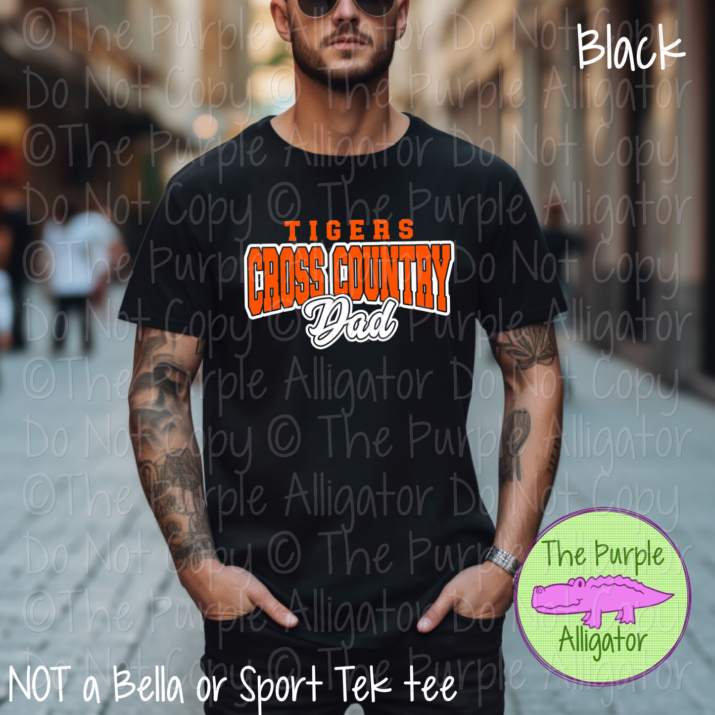 Tigers Cross Country Dad SC14 Mascot School Spirit Wear Team Gear - CHOOSE YOUR DESIGN COLORS - 0625 (d2f TPA)