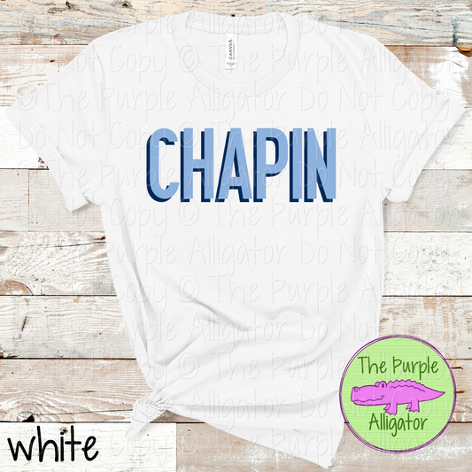 Chapin NF Two-Tone Offset Spirit Design | Bold Two-Color Offset Text Design | CHOOSE YOUR DESIGN COLORS 0825 (d2f TPA)