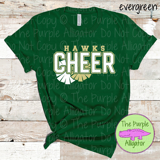 Hawks Cheer SC34 Mascot School Spirit - CHOOSE YOUR DESIGN COLORS - 0625 (d2f TPA)