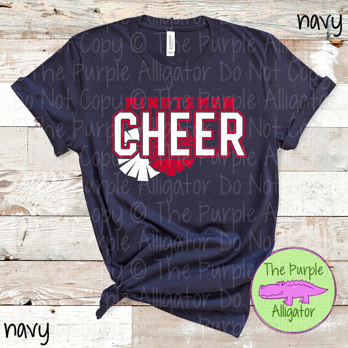 Minutemen Cheer SC34 Mascot School Spirit - CHOOSE YOUR DESIGN COLORS - 0625 (d2f TPA)