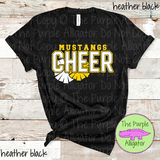 Mustangs Cheer SC34 Mascot School Spirit - CHOOSE YOUR DESIGN COLORS - 0625 (d2f TPA)
