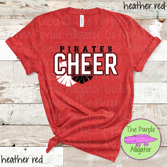Pirates Cheer SC34 Mascot School Spirit - CHOOSE YOUR DESIGN COLORS - 0625 (d2f TPA)