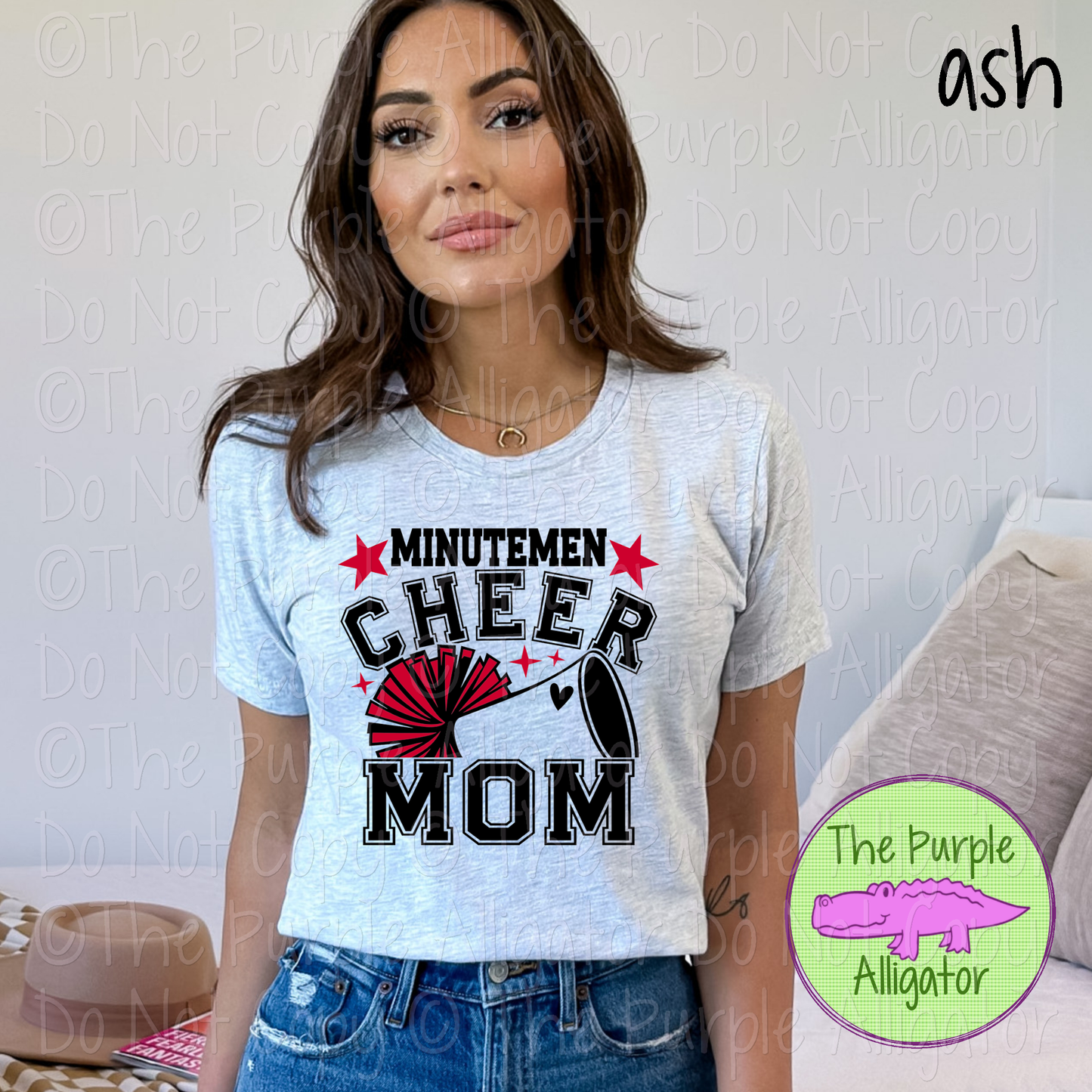 Minutemen Cheer Mom Varsity | School Spirit Design for Moms | Custom Mascot Cheerleading Apparel - CHOOSE YOUR DESIGN COLORS - 0725 (d2f TAS)