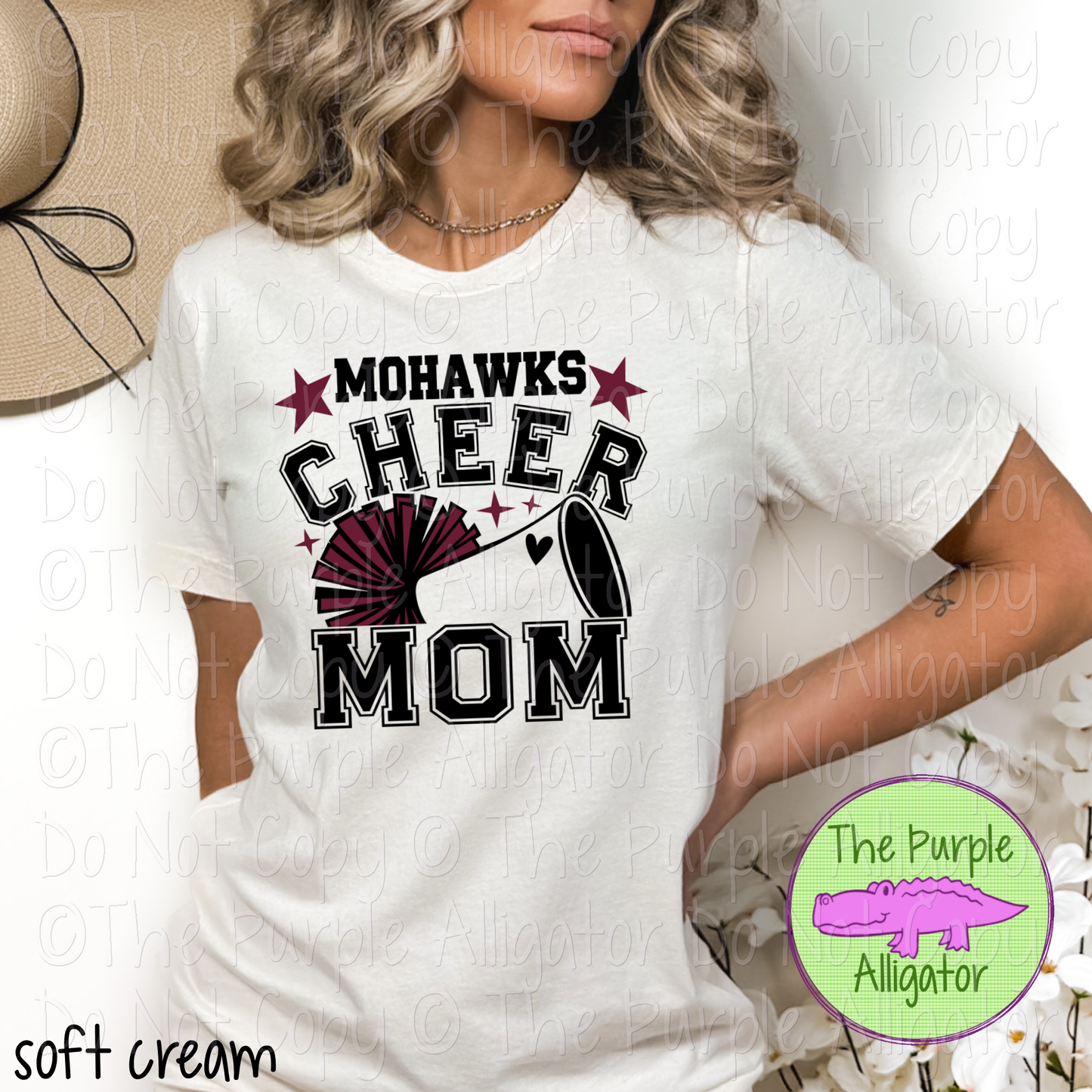 Mohawks Cheer Mom Varsity | School Spirit Design for Moms | Custom Mascot Cheerleading Apparel - CHOOSE YOUR DESIGN COLORS - 0725 (d2f TAS)