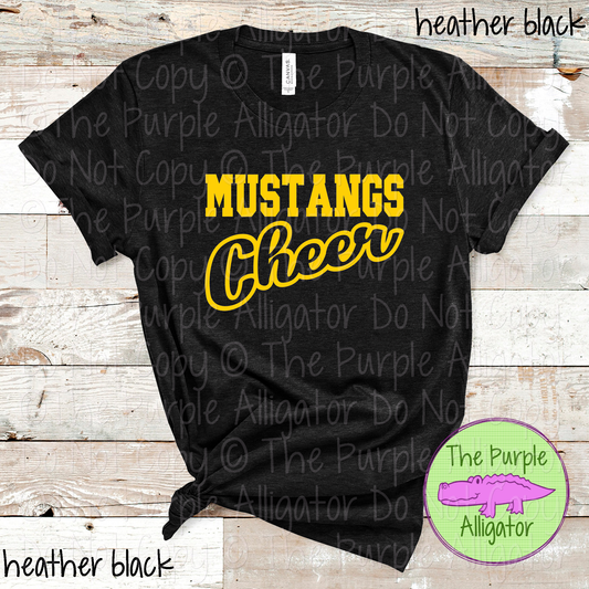 Mustangs Hollow Cheer SC16 Mascot School Spirit Team Swag - CHOOSE YOUR DESIGN COLOR - 0625 (d2f TPA)