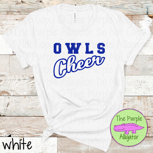 Owls Hollow Cheer SC16 Mascot School Spirit Team Swag - CHOOSE YOUR DESIGN COLOR - 0625 (d2f TPA)