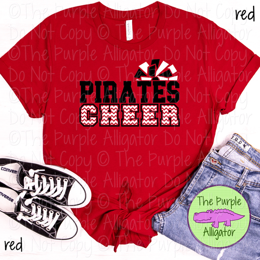 Pirates Cheer SC8 Mascot School Spirit - CHOOSE YOUR DESIGN COLORS - 0625 (d2f TPA)