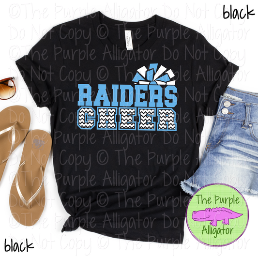 Raiders Cheer SC8 Mascot School Spirit - CHOOSE YOUR DESIGN COLORS - 0625 (d2f TPA)