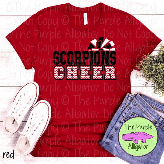 Scorpions Cheer SC8 Mascot School Spirit - CHOOSE YOUR DESIGN COLORS - 0625 (d2f TPA)
