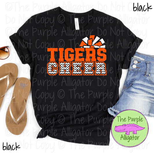 Tigers Cheer SC8 Mascot School Spirit - CHOOSE YOUR DESIGN COLORS - 0625 (d2f TPA)