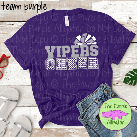 Vipers Cheer SC8 Mascot School Spirit - CHOOSE YOUR DESIGN COLORS - 0625 (d2f TPA)