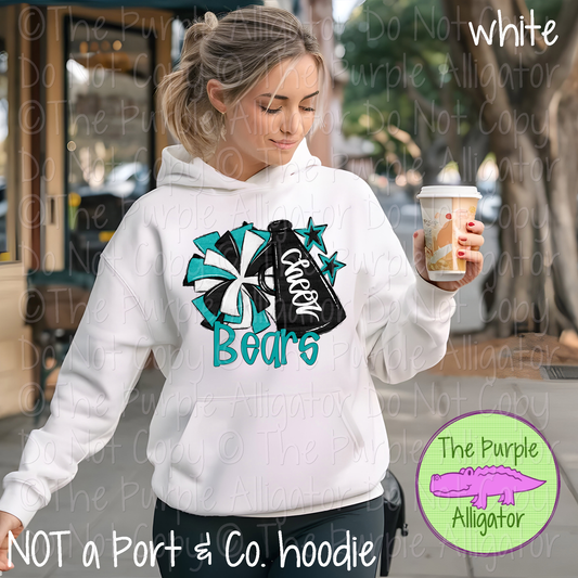 Bears Cheer Pom Mascot School Spirit Wear Team Gear 0425 (d2f SWD)