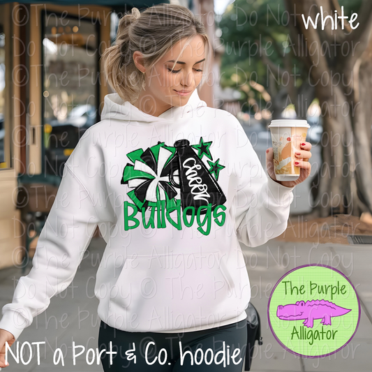 Bulldogs Cheer Pom Mascot School Spirit Wear Team Gear - CHOOSE YOUR DESIGN COLOR - 0425 (d2f SWD)