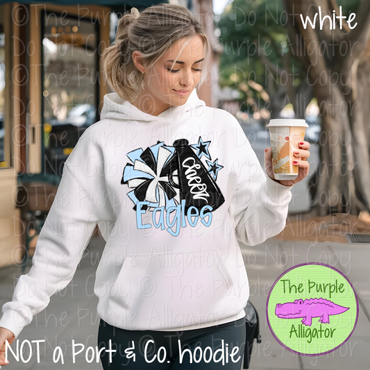 Eagles Cheer Pom Mascot School Spirit Wear Team Gear 0425 (d2f SWD)