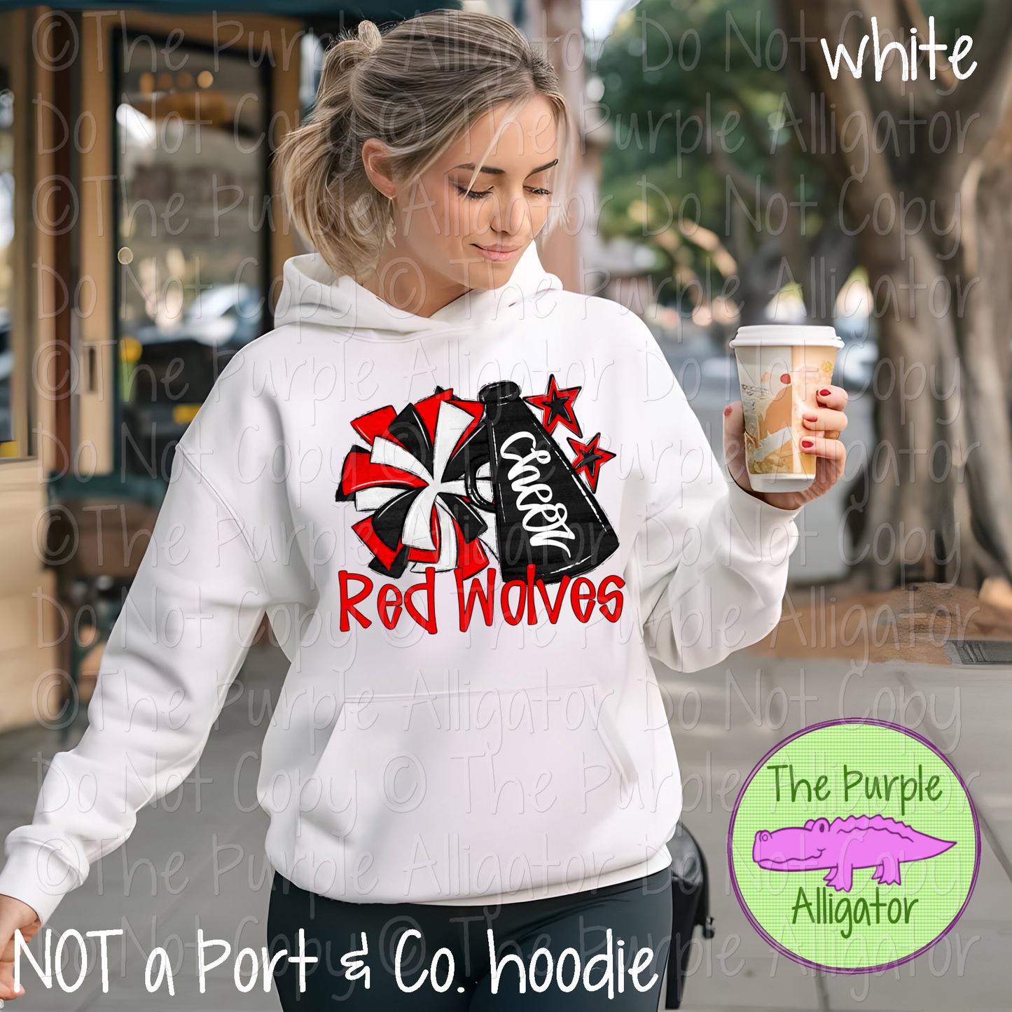 Red Wolves Cheer Pom Mascot School Spirit Wear Team Gear 0425 (d2f SWD)