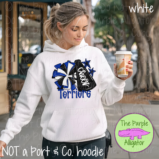 Terriers Cheer Pom Mascot School Spirit Wear Team Gear - CHOOSE YOUR DESIGN COLOR - 0425 (d2f SWD)