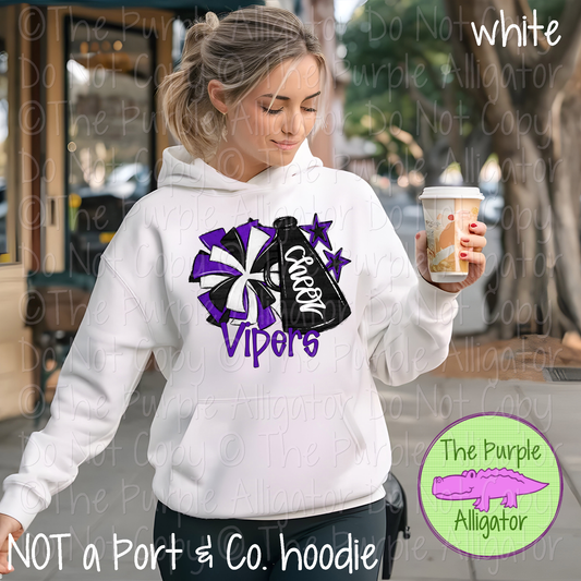 Vipers Cheer Pom Mascot School Spirit Wear Team Gear 0425 (d2f SWD)