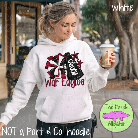 War Eagles Cheer Pom Mascot School Spirit Wear Team Gear - CHOOSE YOUR DESIGN COLOR - 0425 (d2f SWD)