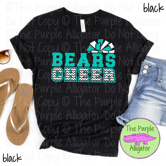 Bears Cheer SC8 Mascot School Spirit - CHOOSE YOUR DESIGN COLORS - 0625 (d2f TPA)