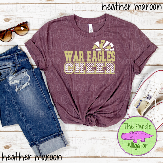 War Eagles Cheer SC8 Mascot School Spirit - CHOOSE YOUR DESIGN COLORS - 0625 (d2f TPA)