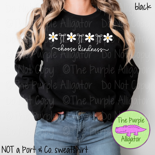 Choose Kindness Daisy Bow Inspirational Design | Floral & Whimsical Script 0825 (d2f PDF)