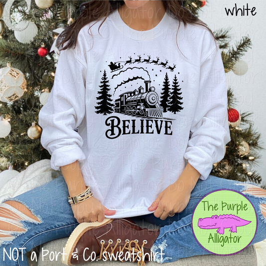 Believe Christmas Train Shirt, Vintage Christmas Train Apparel, Believe Holiday Shirt, Classic Christmas Sweatshirt 1025 OBD