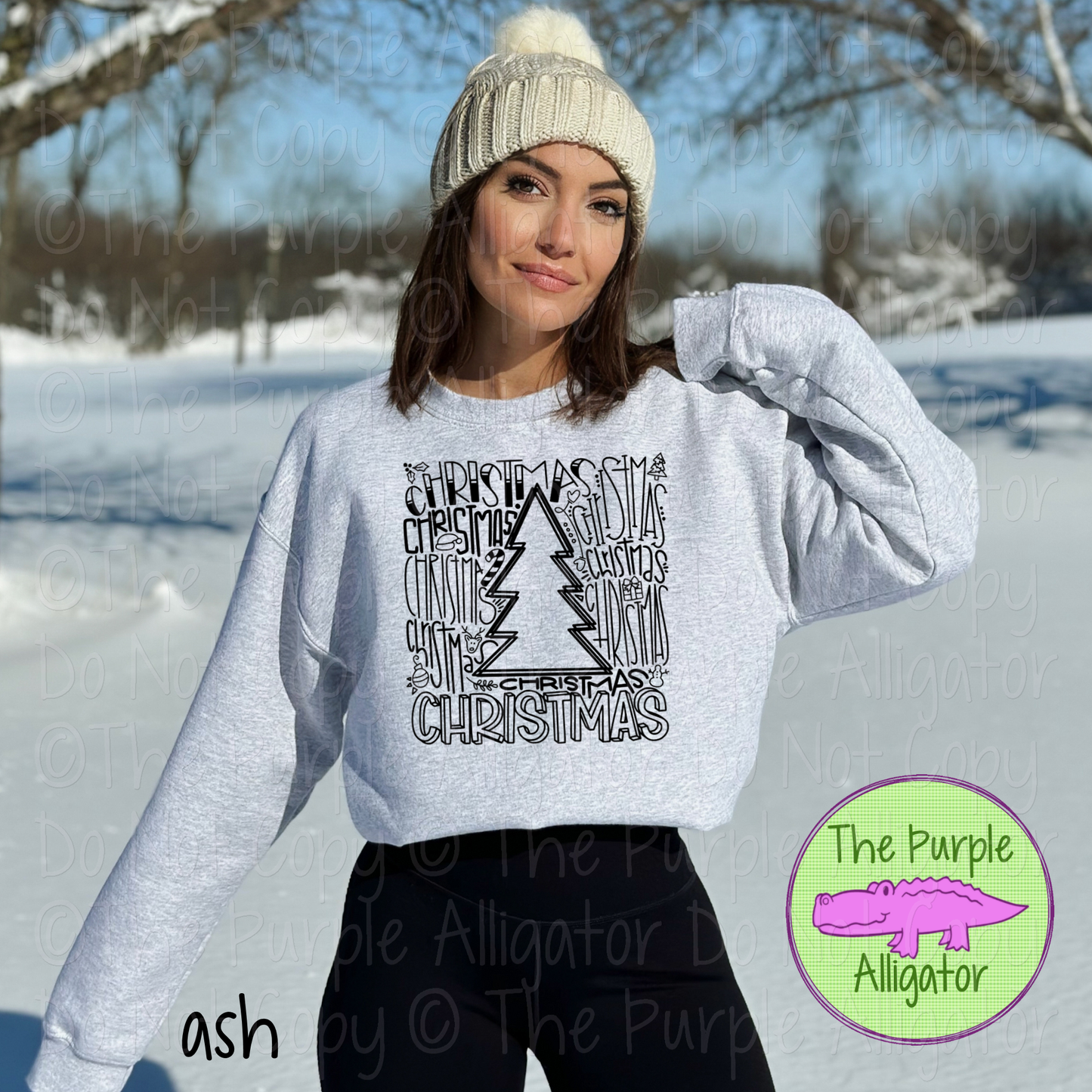 Christmas Tree Typography Shirt, Merry Christmas Word Art Apparel, Christmas Tree Word Collage Shirt, Holiday Apparel 1119 K