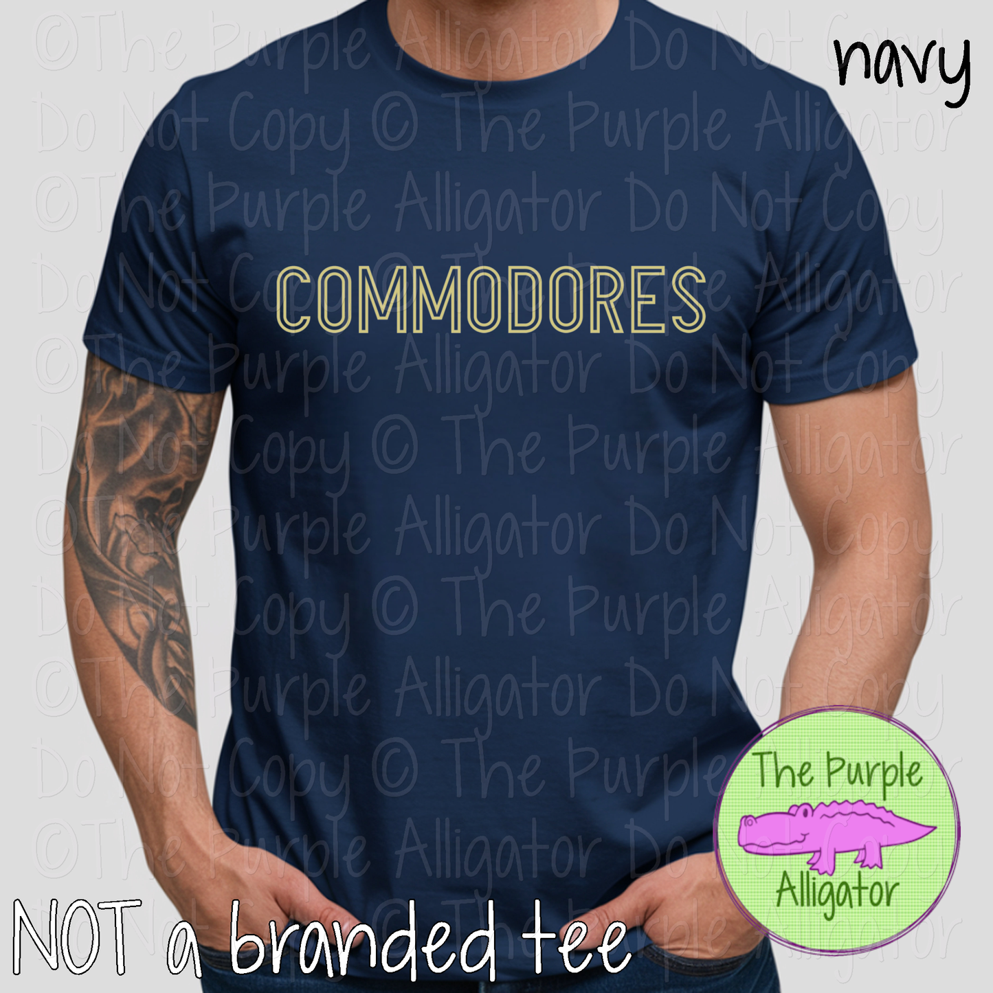 Commodores Iron Line - The Outline Series | Outline Spirit Wear Shirt - Bold Modern Block Design 0226 TPA