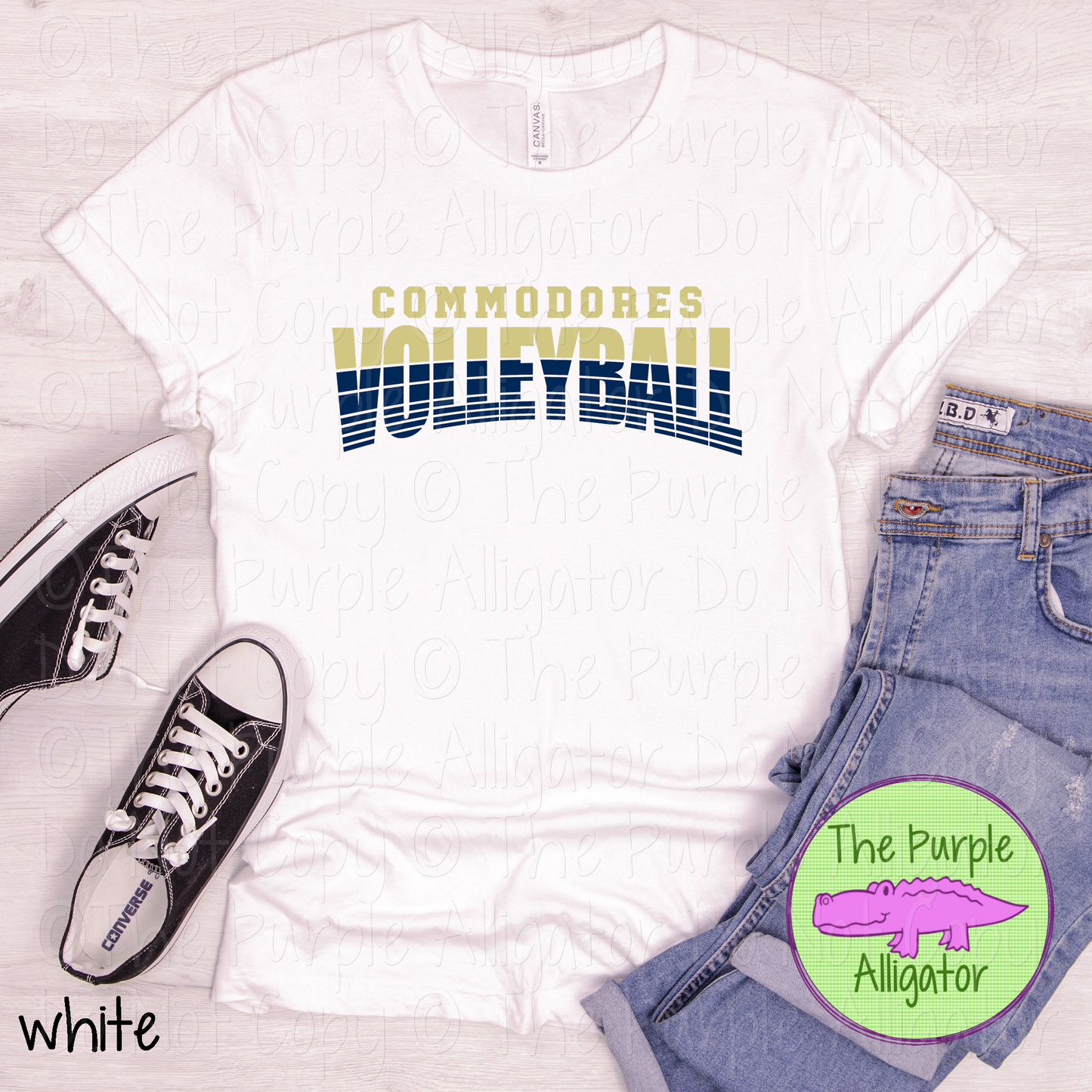 Commodores Volleyball 38 - Vintage Arch Custom Volleyball Spirit Wear Mascot Apparel 0626 TPA
