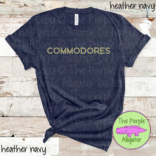 Commodores Dualline Classic – The Retro Line Series Vintage Double Line Lettering Custom Spirit Wear 0426 TPA