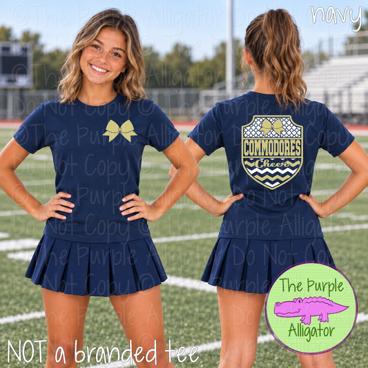 Commodores Cheer 4 – Custom Mascot Cheer Spirit Wear Front & Back Design 0724 TPA
