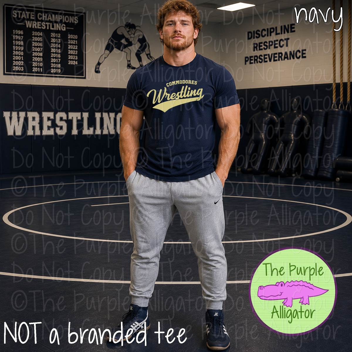 Commodores Wrestling 12 – Classic Swash Custom Wrestling Spirit Wear Mascot Apparel 1026 TPA