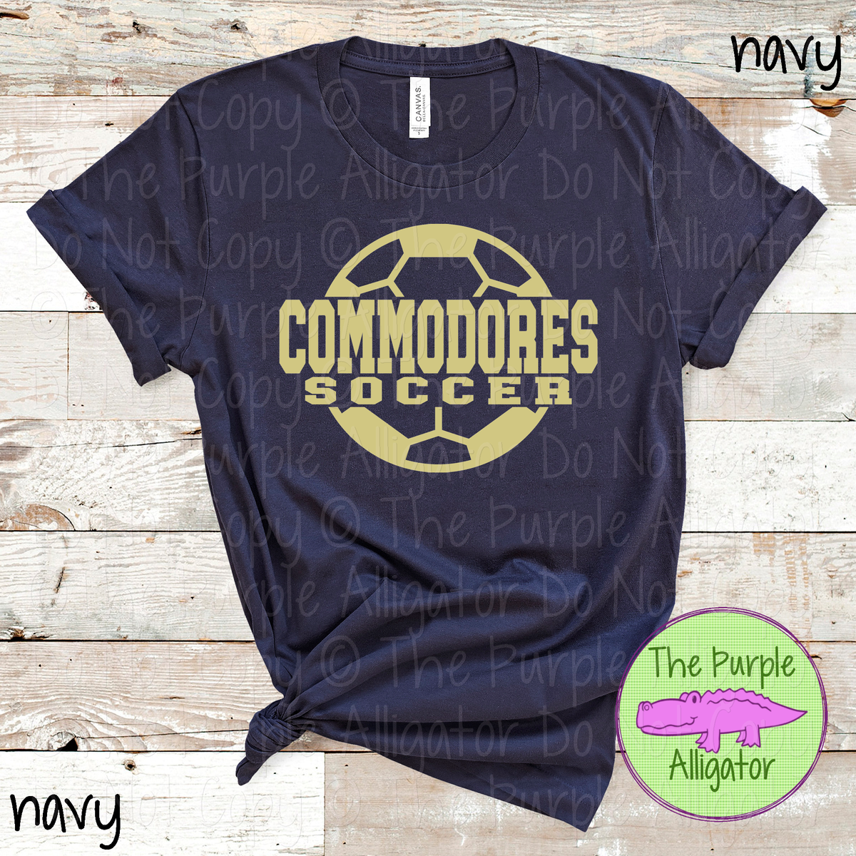 Commodores Soccer 9 – Custom Soccer Ball Mascot Spirit Wear 1026 TPA