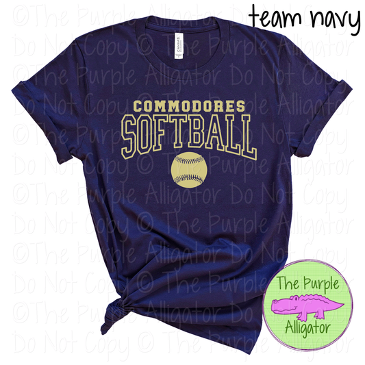 Commodores Softball 42 - Custom Softball Team Spirit Wear Mascot Apparel 0726 TPA