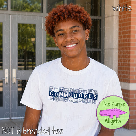 Commodores Side Step - The Stacked Series – Custom Spirit Wear School & Mascot Apparel 0926 TPA
