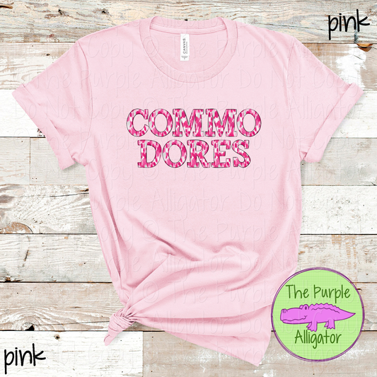 Commodores Pink Out Brush Strokes – Custom Pink Mascot Spirit Wear Breast Cancer Awareness Apparel 0726 TPA