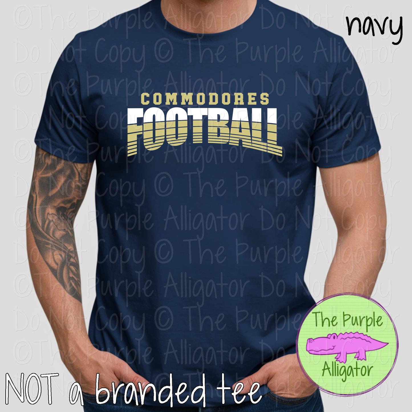 Commodores Football 41 - Vintage Arch Custom Football Spirit Wear Mascot Apparel 0626 TPA