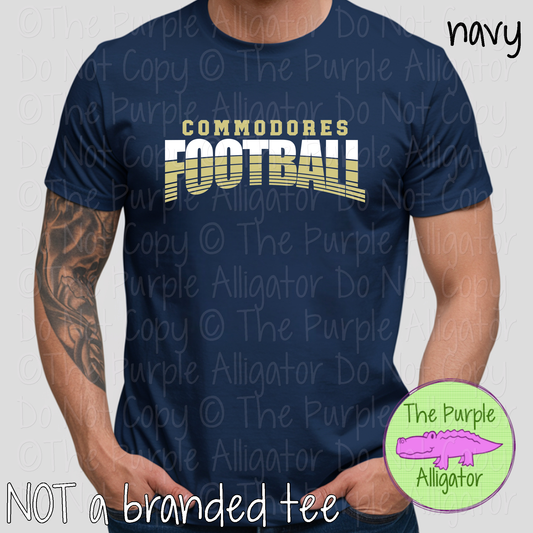 Commodores Football 41 - Vintage Arch Custom Football Spirit Wear Mascot Apparel 0626 TPA