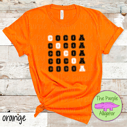 Cocoa 2 Color Stack Design | Custom Spirit Wear for Teachers, Students & Fans - CHOOSE YOUR DESIGN COLORS - 0725 (d2f TPA)