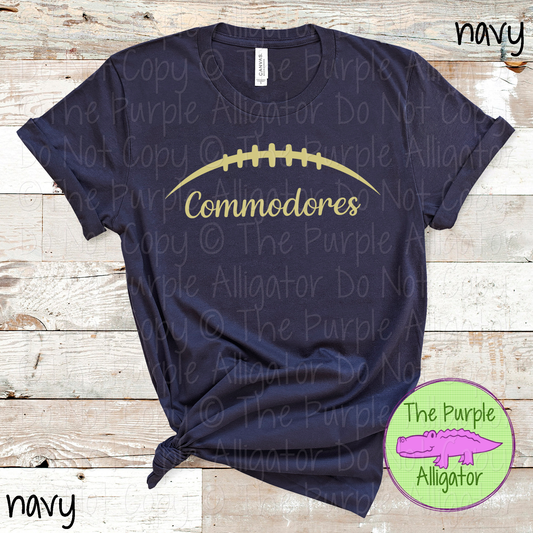 Commodores Football | Custom School Spiritwear | Game Day Football Fan Apparel - CHOOSE YOUR DESIGN COLOR 0824 (d2f AMD)