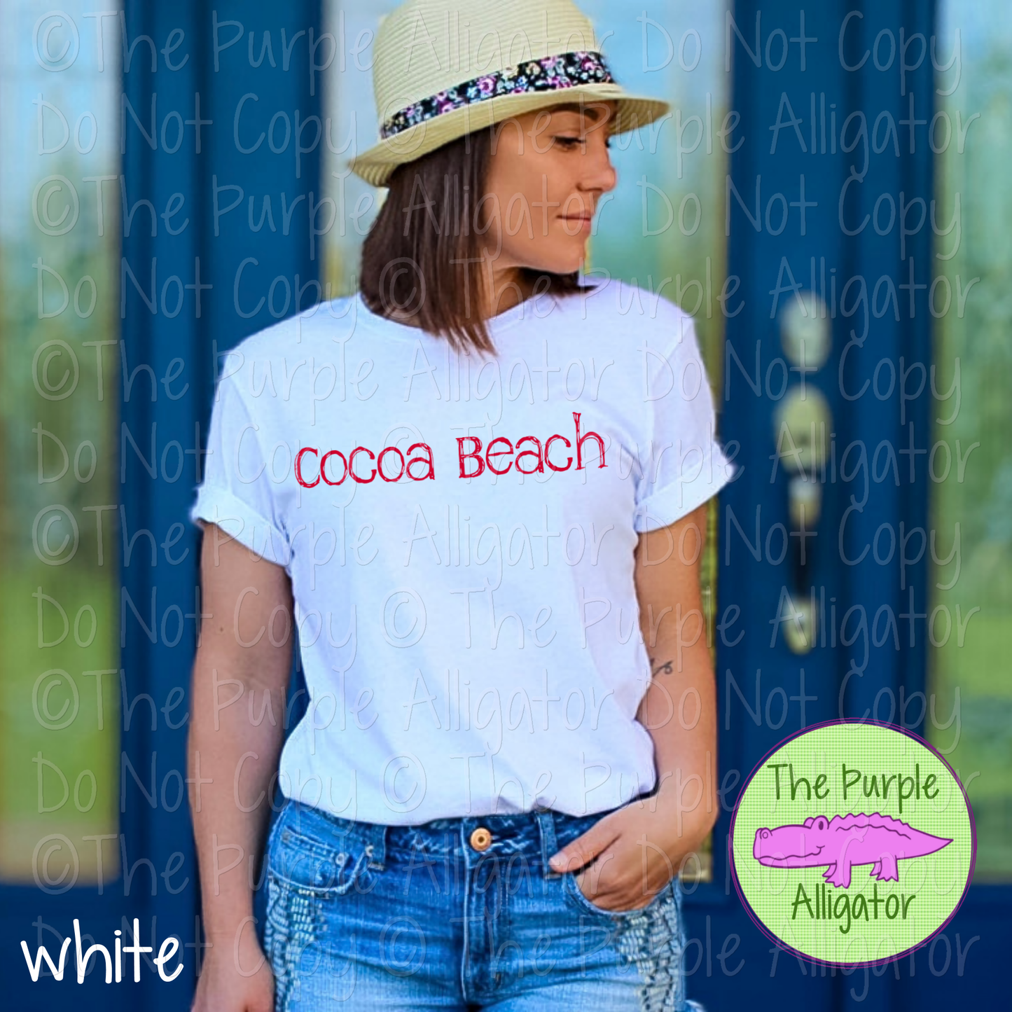 Cocoa Beach Distorted - The Grunge Series | Bold Brush Stroke Spirit Wear Design – Rough Distorted School Style | CHOOSE YOUR TEXT COLOR - 0825 (d2f TPA)