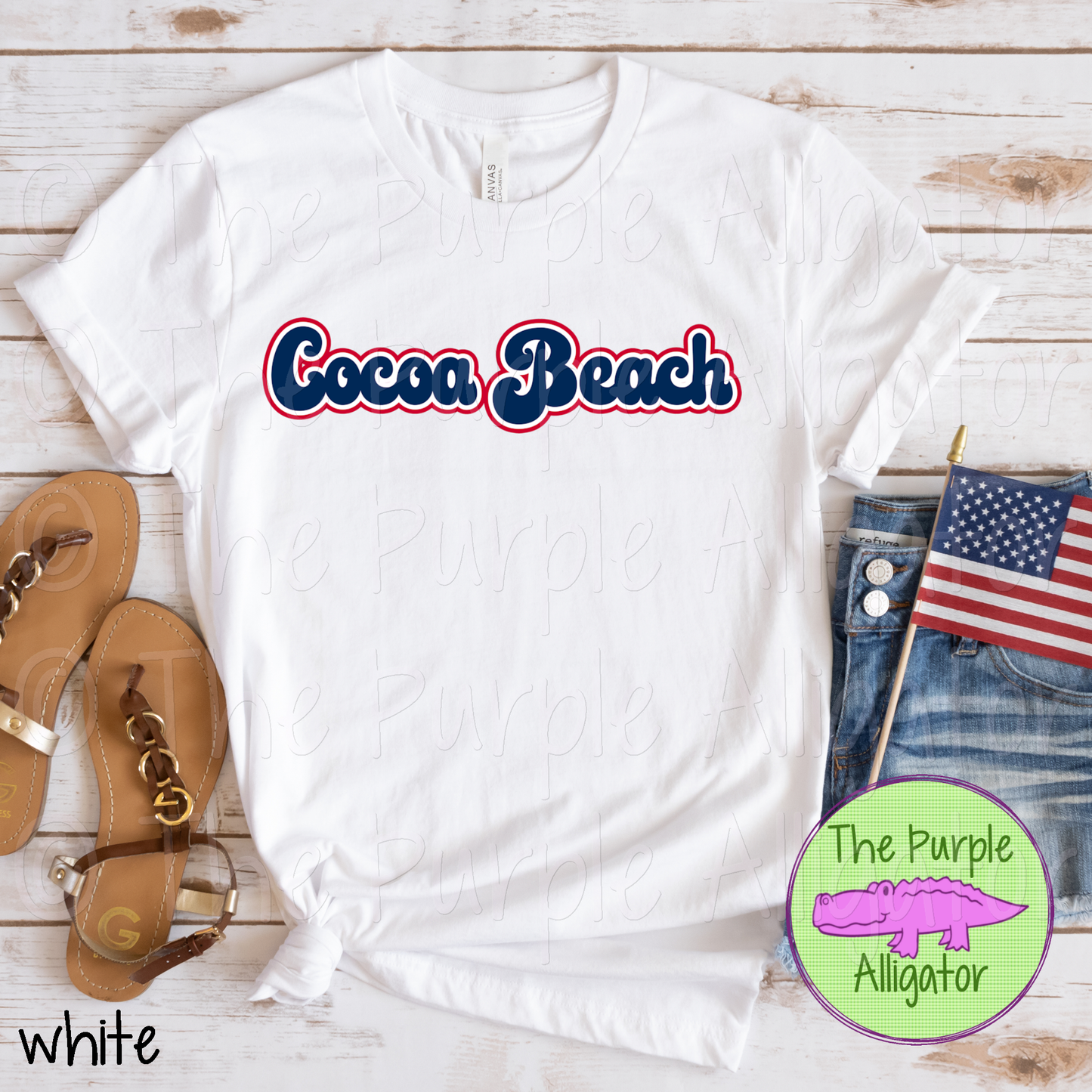 Cocoa Beach Retro Bubble School Spirit - CHOOSE YOUR DESIGN COLORS (d2f TPA)