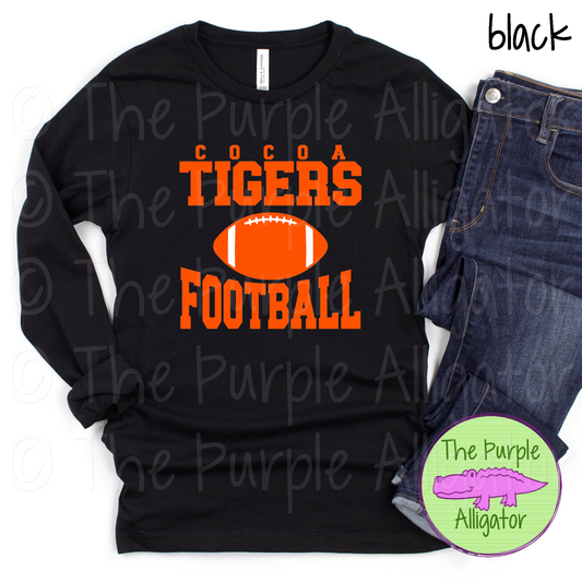 Cocoa Tigers Football SC3 Mascot School Spirit - CHOOSE YOUR DESIGN COLOR (d2f TPA)