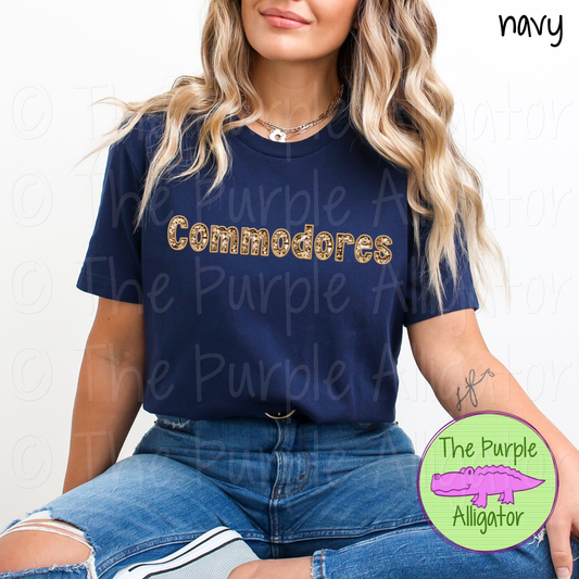 Commodores TDR Sequins Faux Sequin Mascot School Spirit - CHOOSE YOUR SEQUIN COLOR (d2f TPA)