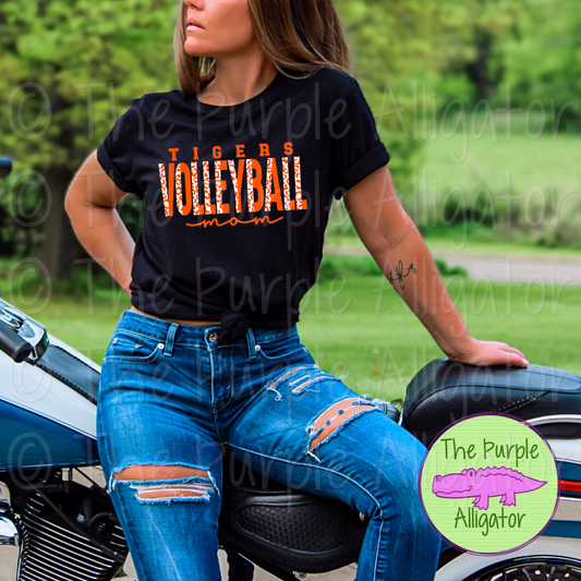 Tigers Volleyball Mom SC50 Mascot School Spirit - CHOOSE YOUR DESIGN COLORS (d2f TPA)